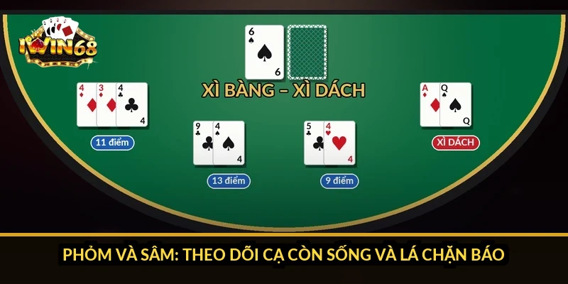 Phỏm và Sâm: theo dõi cạ còn sống và lá chặn báo